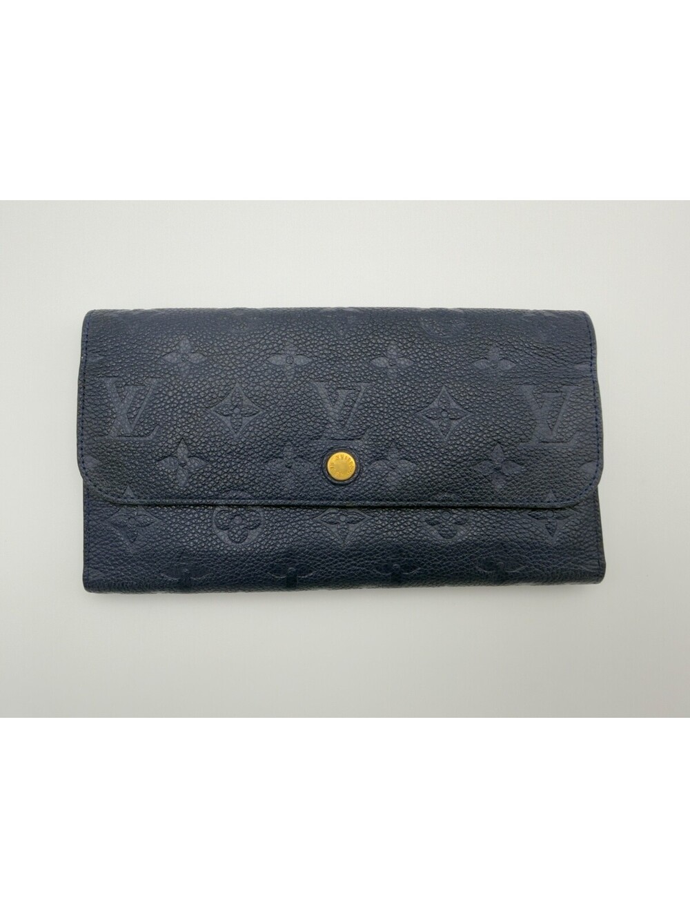 Authentic Louis Vuitton Monogram Empreinte Virtuose Wallet Navy Unisex Clearance
